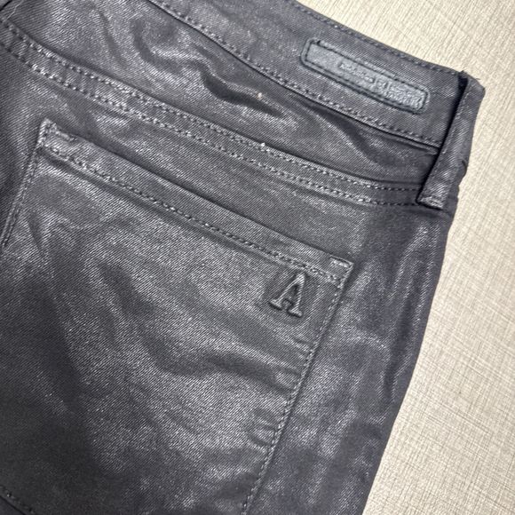 Articles of Society Womens Sz 27 Black Coated Crop Jeans Mid Rise Stretch - Picture 10 of 10
